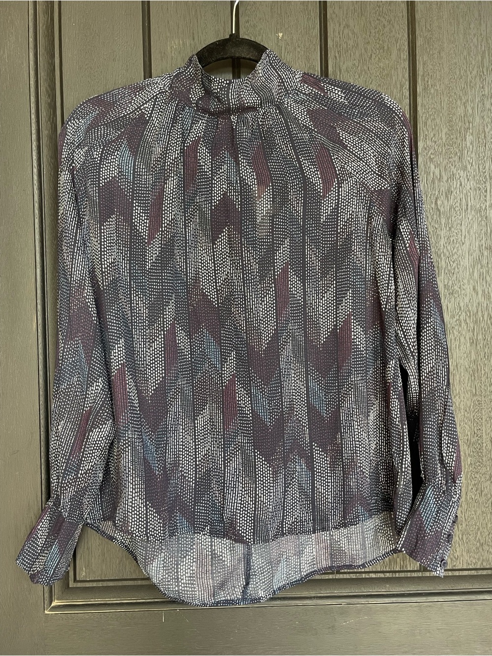 Cloth & Stone Abstract Print Blouse Purple Blue Size Small